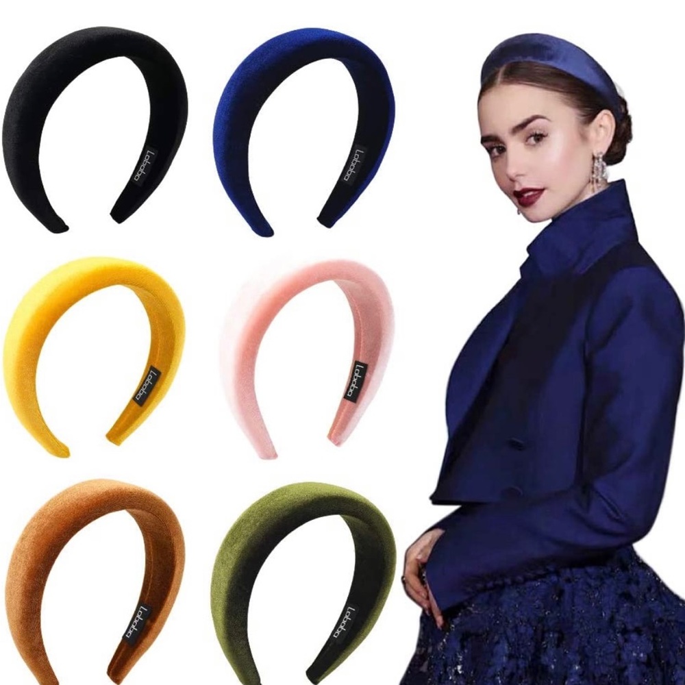 Velvet Padded Headbands - 6 ct
